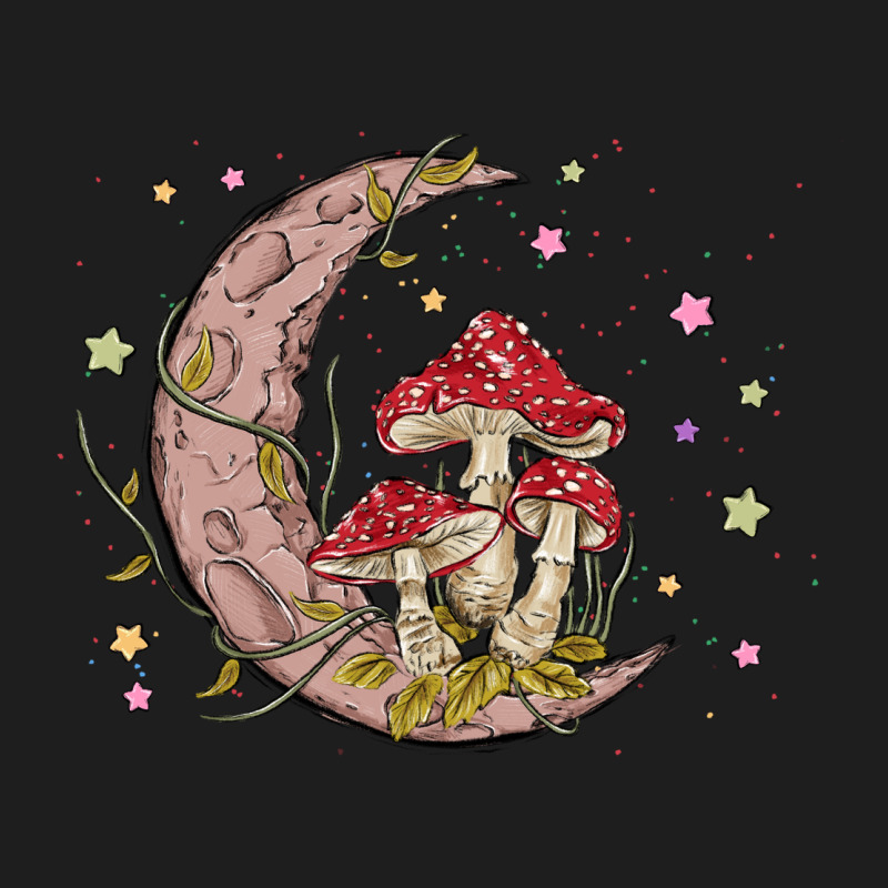 Moon And Mushrooms Heavyweight Hoodie by MaliasSmallBusiness | Teevron