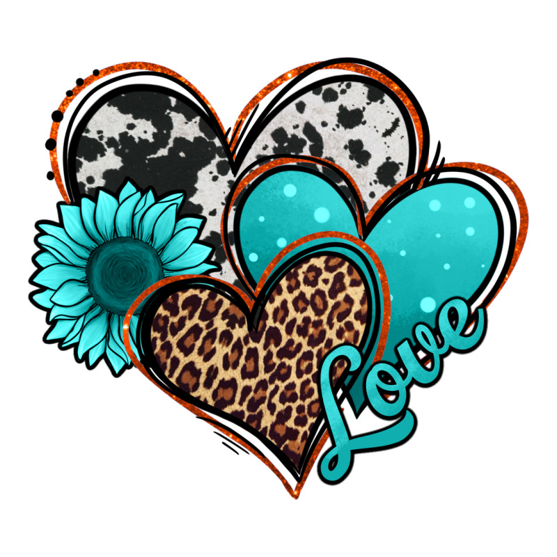 Love Turquoise Hearts Zipper Hoodie by Jasminsmagicworld | Teevron
