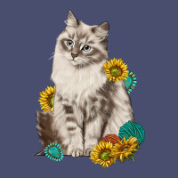 Siberian Cat Sunflower And Gemstone Vintage Tee | Teevron