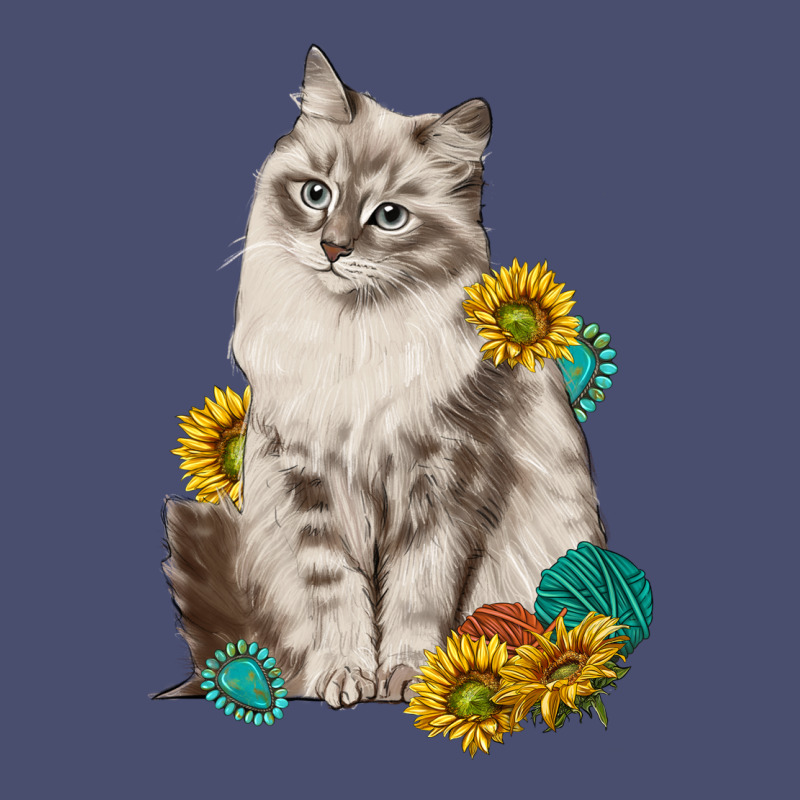 Siberian Cat Sunflower And Gemstone Vintage Tee by texasbilliewilder | Teevron