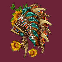 Indian Headdress With Pattern And Sunflowers Long Sleeve Tee | Teevron