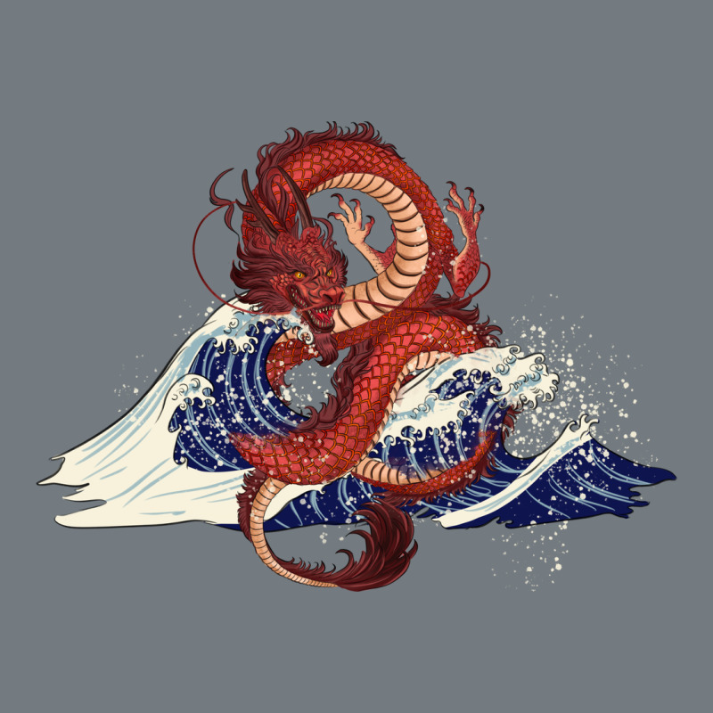 Asian Dragon And Ocean Waves Heavyweight Sweatshirt by RanaPortraitStore | Teevron