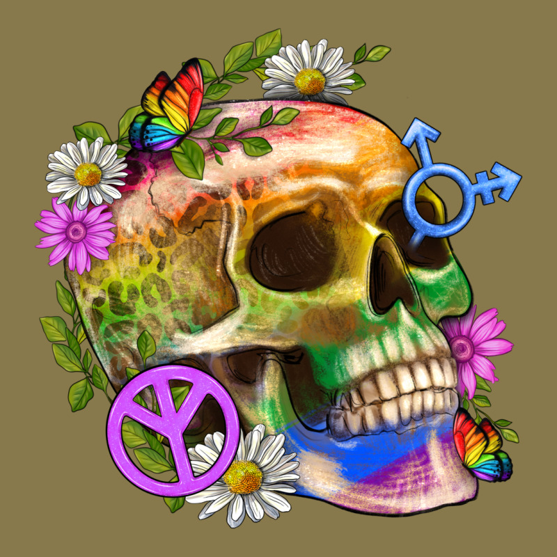 Pride Skull And Transgender Symbol With Peace Premium Hoodie by BundleAndBundleShop | Teevron