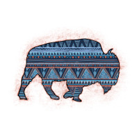 Bison Silhouette Blue Aztec | Teevron