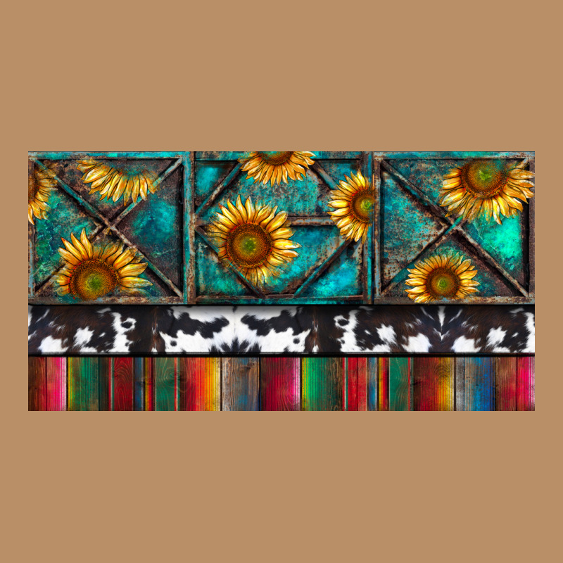 Rusty Sunflowers With Cowhide And Turquoise Vintage Hoodie by RanaPortraitStore | Teevron