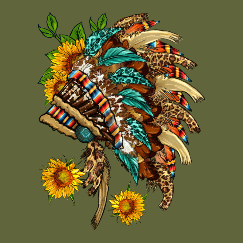 Indian Headdress With Pattern And Sunflowers Classic Tee by HRA Design Shop | Teevron