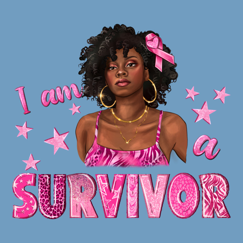 I Am A Survivor Breast Cancer With Afro Woman Urban Heavy Tee by texasbilliewilder | Teevron