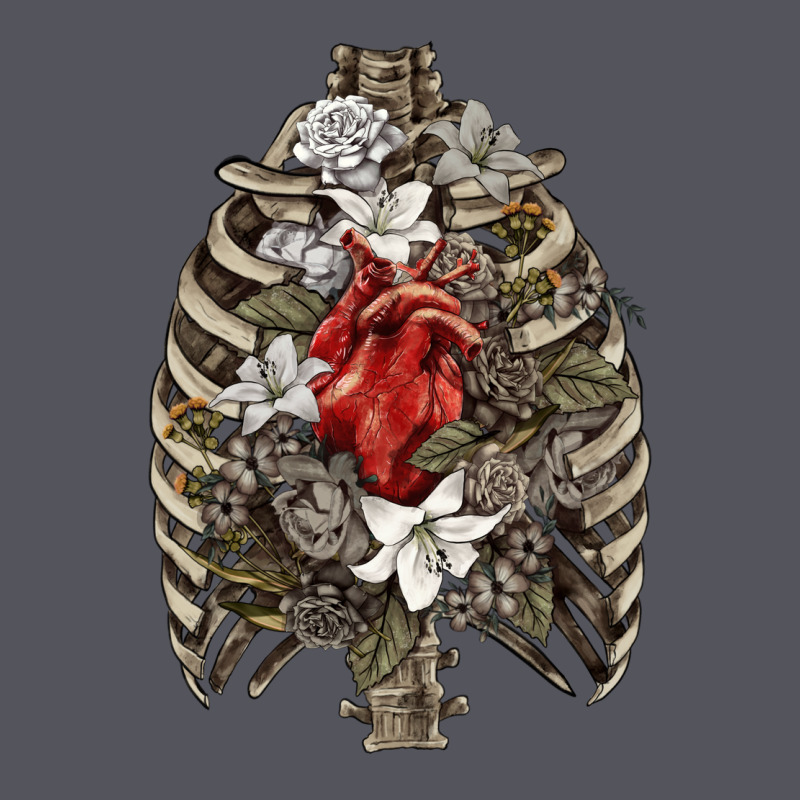 Skeleton Rib Cage Heart Vintage Hoodie by RanaPortraitStore | Teevron
