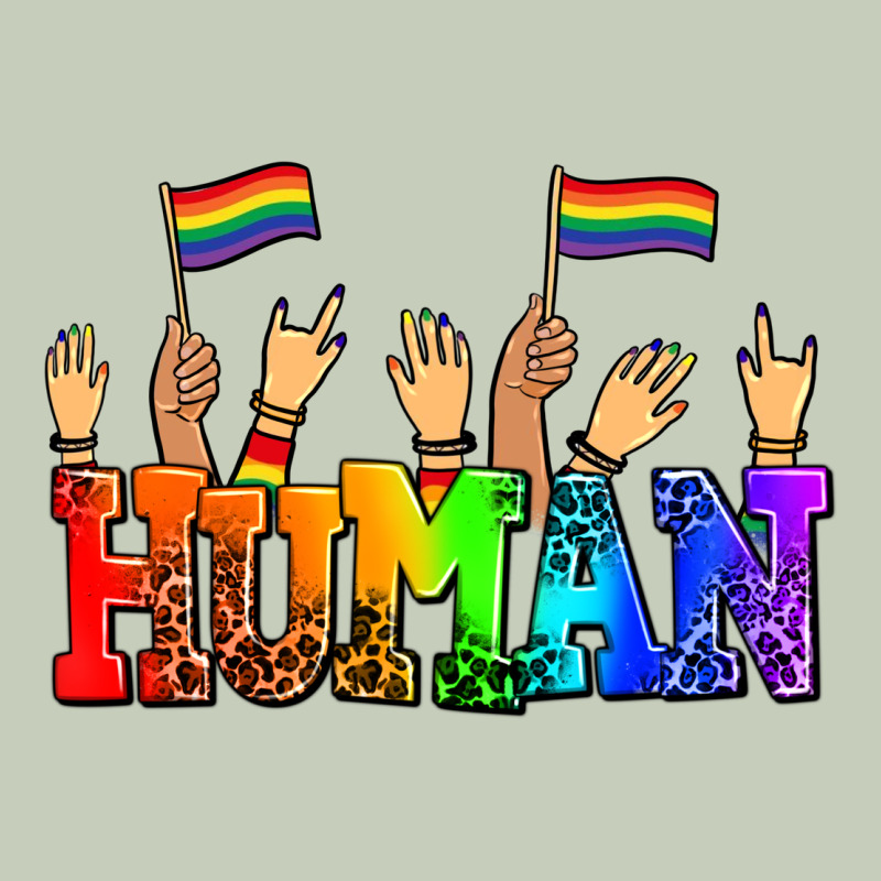 Human With Hands And Pride Flags Ladies Tee by AdoDesignShop | Teevron