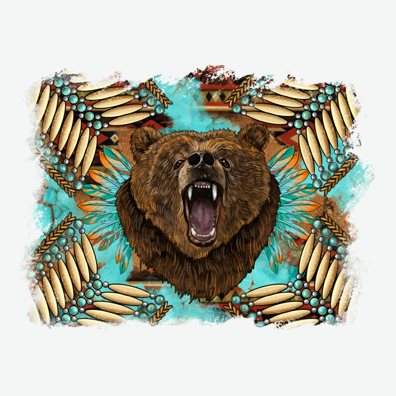 Bear Native American Background Urban Heavy Tee by BarkalooDesign | Teevron