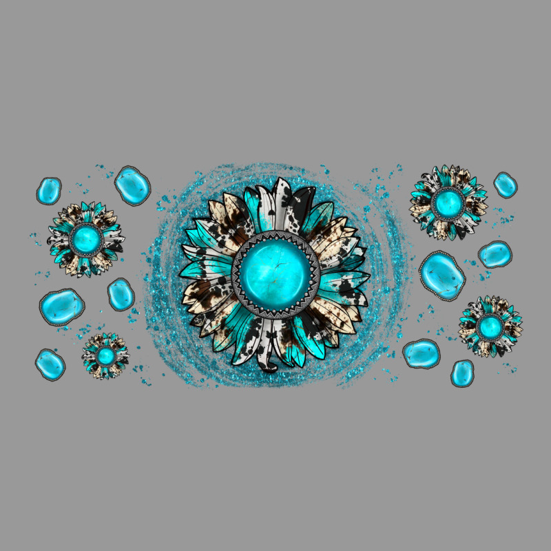Turquoise Gemstone Sunflower Vintage Hoodie by JahusDesignShop | Teevron