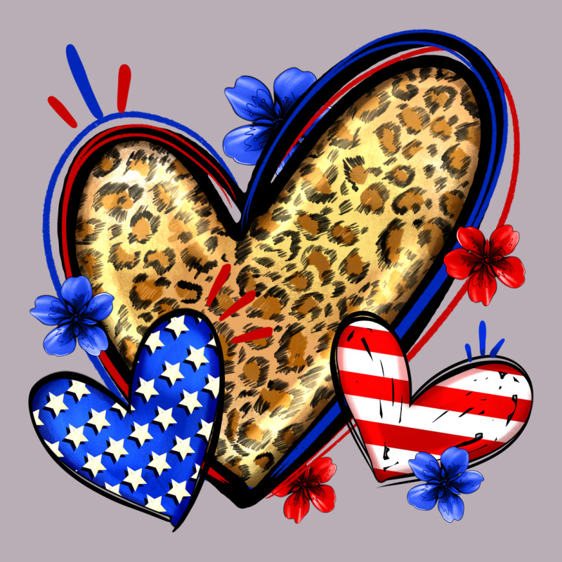 American Flag Heart Leopard Vintage Tee by Zillion Design Studio | Teevron