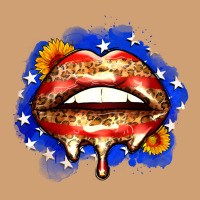 Leopard American Flag Lips Vintage Tee | Teevron