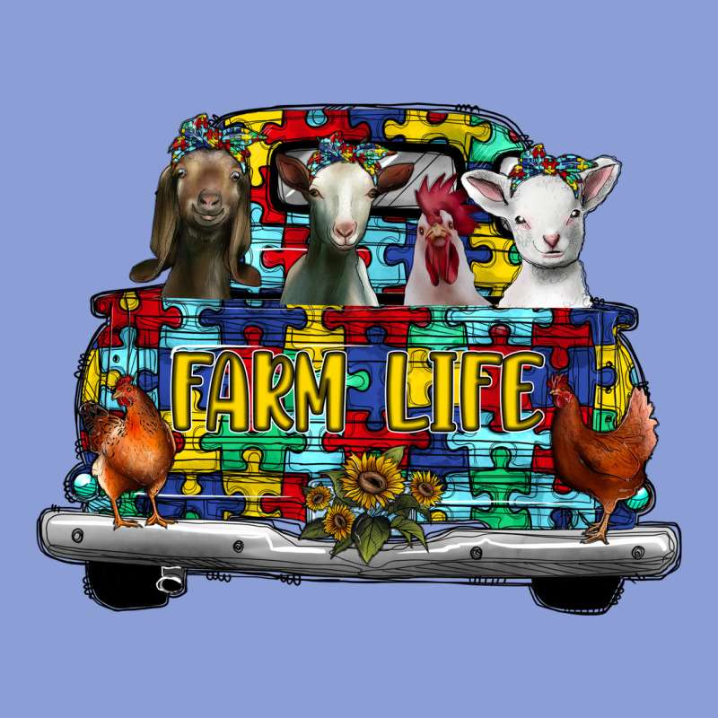 Farm Life Truck Autism Long Sleeve Tee by CowhideDigitalArt | Teevron