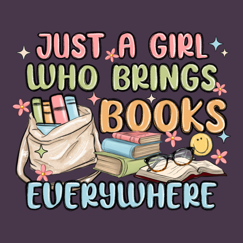 Just A Girl Who Brings Books Everywhere Heavyweight Hoodie by MaliasSmallBusiness | Teevron