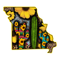 Western Missouri Map Sunflower And Cactus Pattern | Teevron