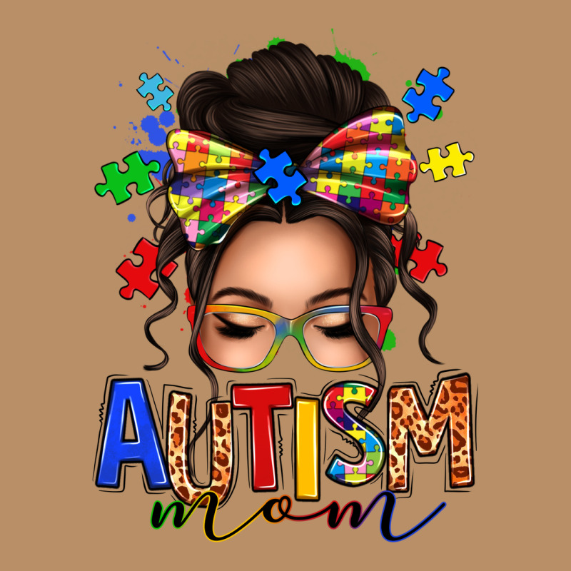 Autism Mom Afro Messy Bun (1) Vintage Hoodie by texasbilliewilder | Teevron