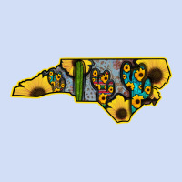 Western North Carolina Map Sunflower Urban Hoodie | Teevron