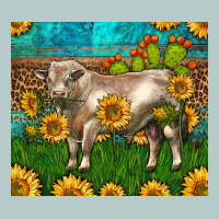 Western Charolais Bull With Sunflowers Heavy Core Tee | Teevron