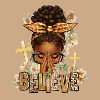 Believe Praying Afro Messy Bun Vintage Hoodie | Teevron