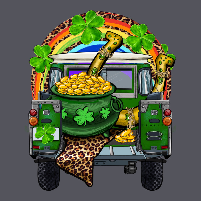 St Patrick's Day Truck With Pot Of Gold Horseshoe And Rainbow Vintage Hoodie by RanaPortraitStore | Teevron