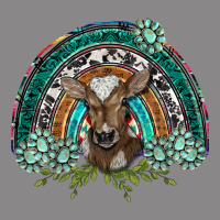 Turquoise Gemstones Brown Baby Cow  Rainbow Vintage Tee | Teevron
