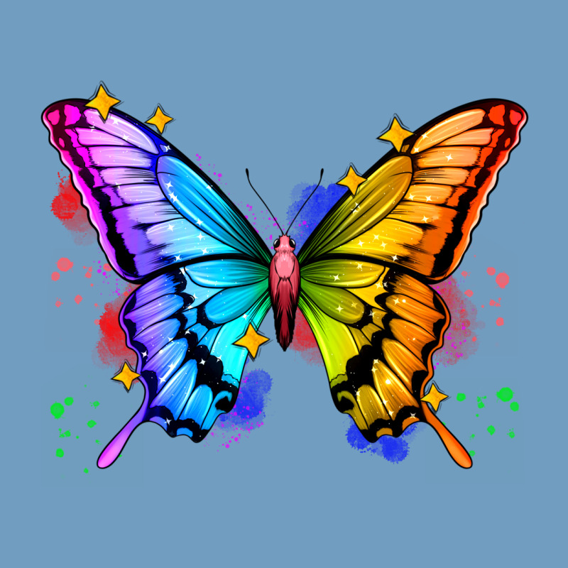 Rainbow Butterfly Urban Heavy Tee by Zillion Design Studio | Teevron