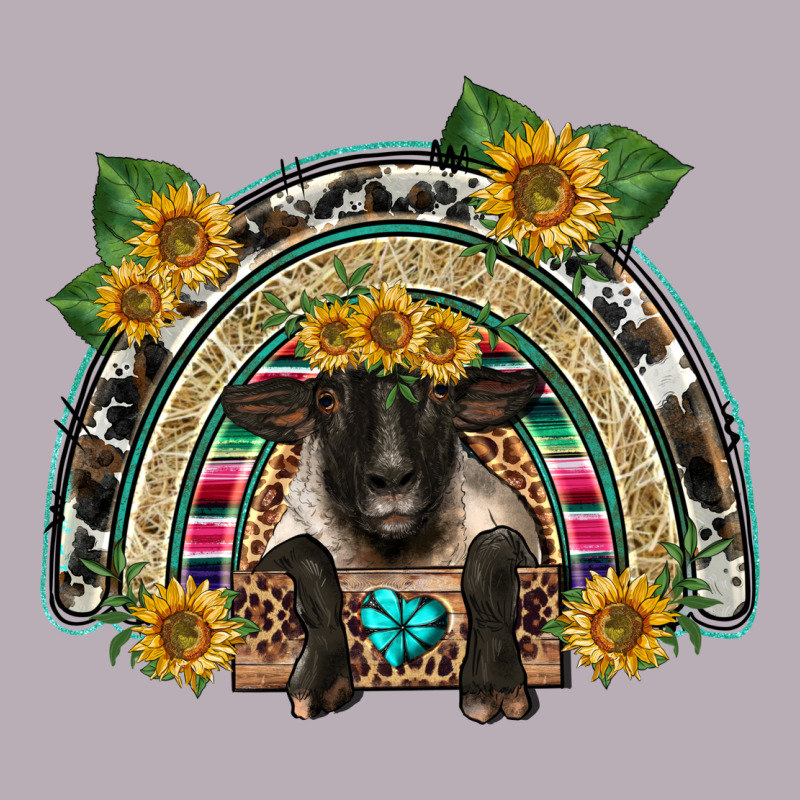 Suffolk Ewe Front Sunflowers Rainbow Vintage Tee by BarkalooDesign | Teevron
