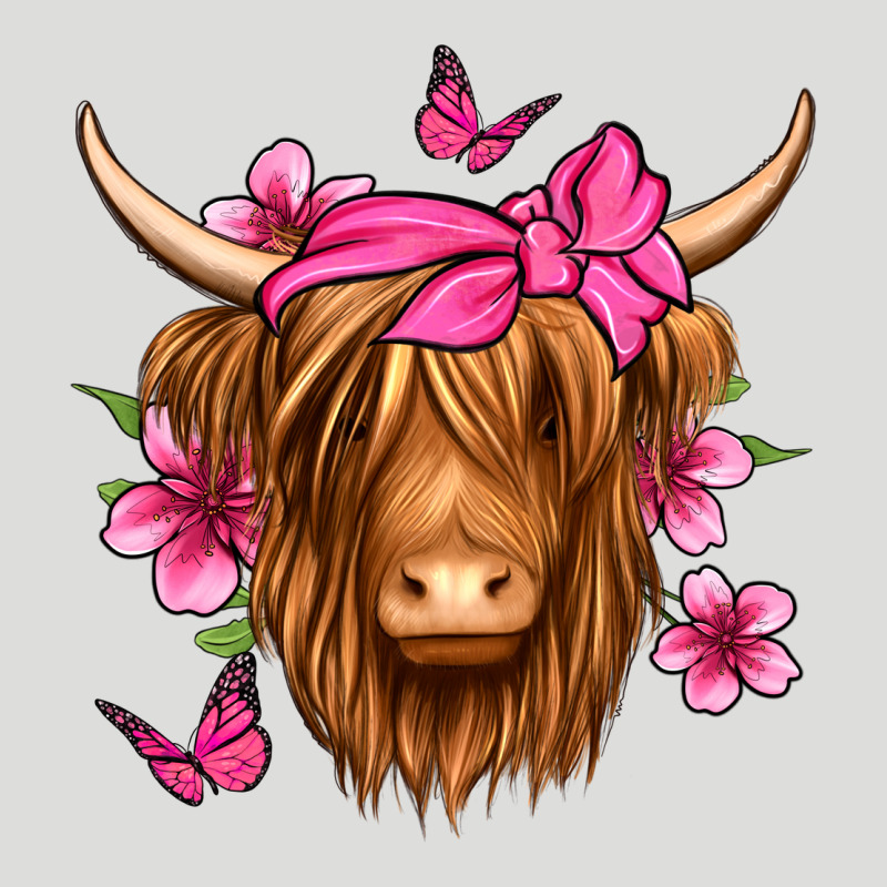 Floral Pink Bandana Longhaired Cow Zipper Hoodie by Jasminsmagicworld | Teevron