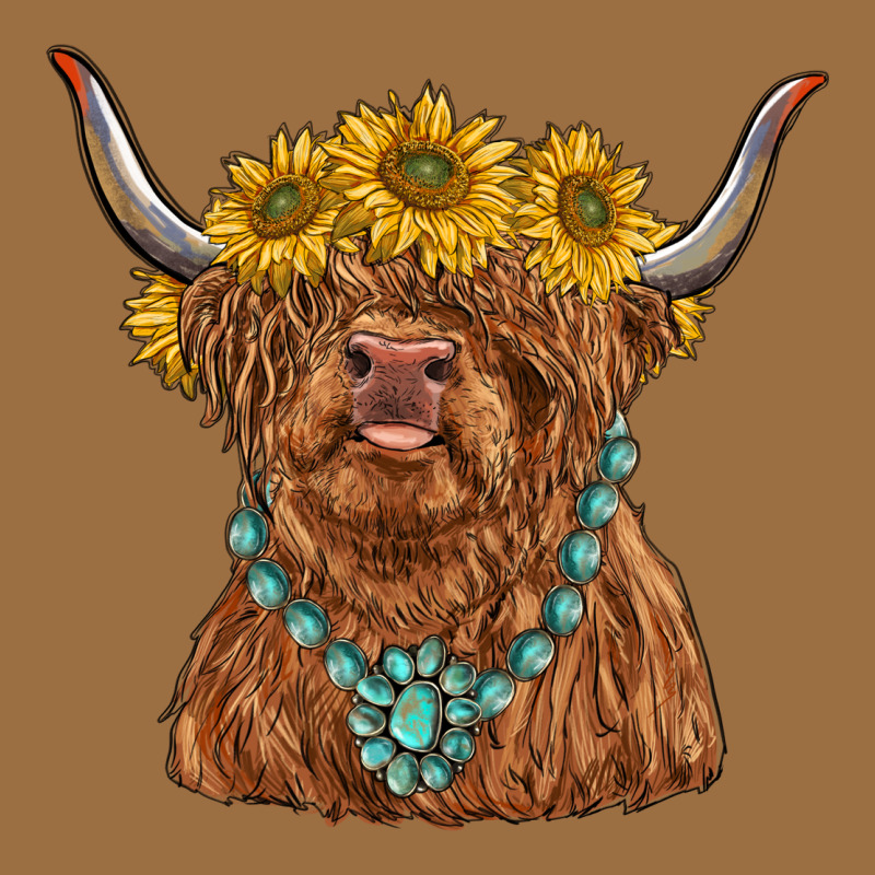 Highland Cow With Sunflower And Gemstone Vintage Tee by RanaPortraitStore | Teevron