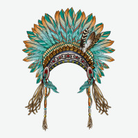 Native American Headdress Turquise Urban Heavy Tee | Teevron