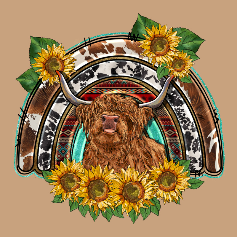 Scottish Calf Sunflowers Rainbow Vintage Tee by BarkalooDesign | Teevron