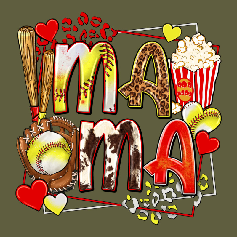 Mama Softball Baseball With Popcorn Vintage Tee by texasbilliewilder | Teevron