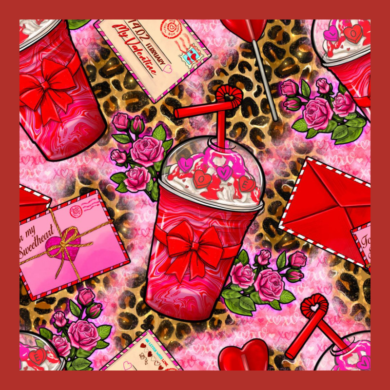 Valentines Day Coffee Cups And Love Letter With Xoxo And Leopard Seaml Premium Hoodie by BundleAndBundleShop | Teevron