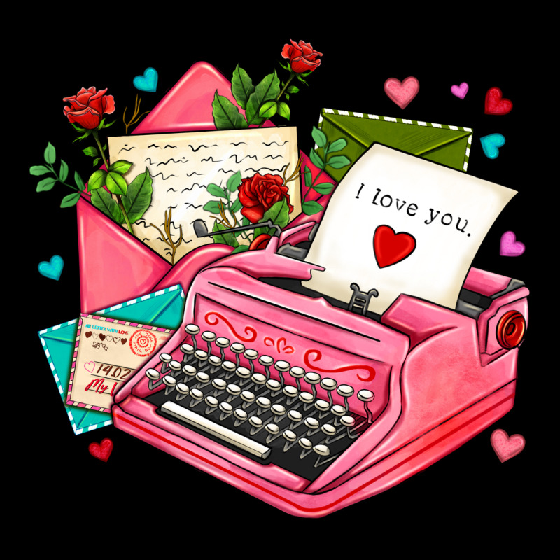 Pink Typewriter And Letters Zipper Hoodie by AdoDesignShop | Teevron