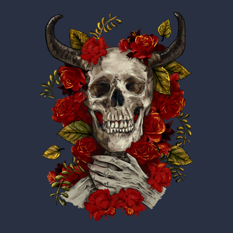 Bull Human Skull With Roses Heavyweight Sweatshirt by RanaPortraitStore | Teevron