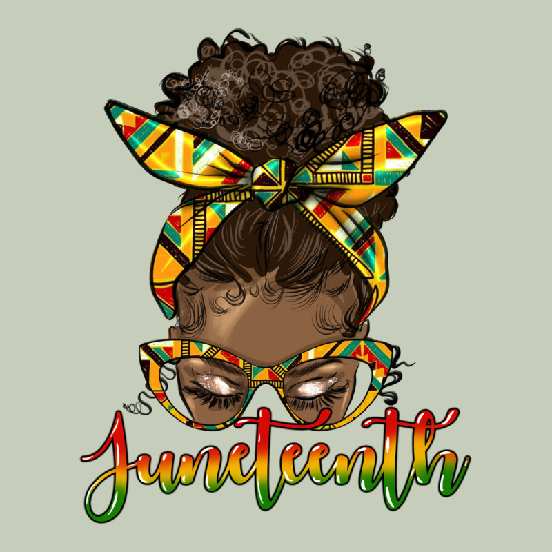 Juneteenth Black Woman Messy Bun Long Sleeve Tee by HRA Design Shop | Teevron