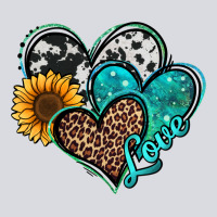 Turquoise Sunflower Hearts Zipper Hoodie | Teevron