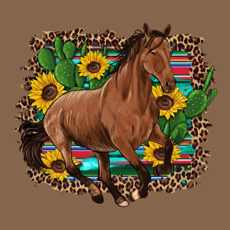 Western Horse Cactus Sunflowers Serape Leopard  Turquoise Wooden Premium Tee by Artiststas | Teevron