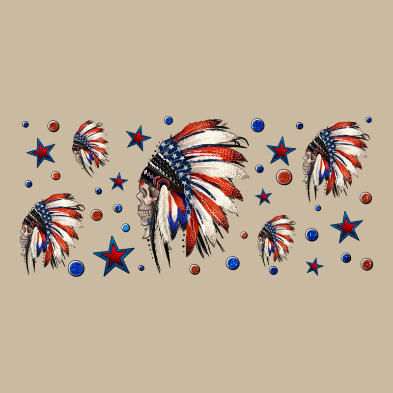 Patriotic Native American Headdress 16oz Libbey Cup Long Sleeve Tee by HRA Design Shop | Teevron