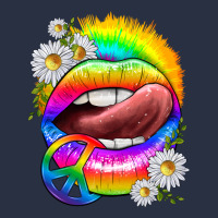 Rainbow Lips With Daisies Heavyweight Sweatshirt | Teevron