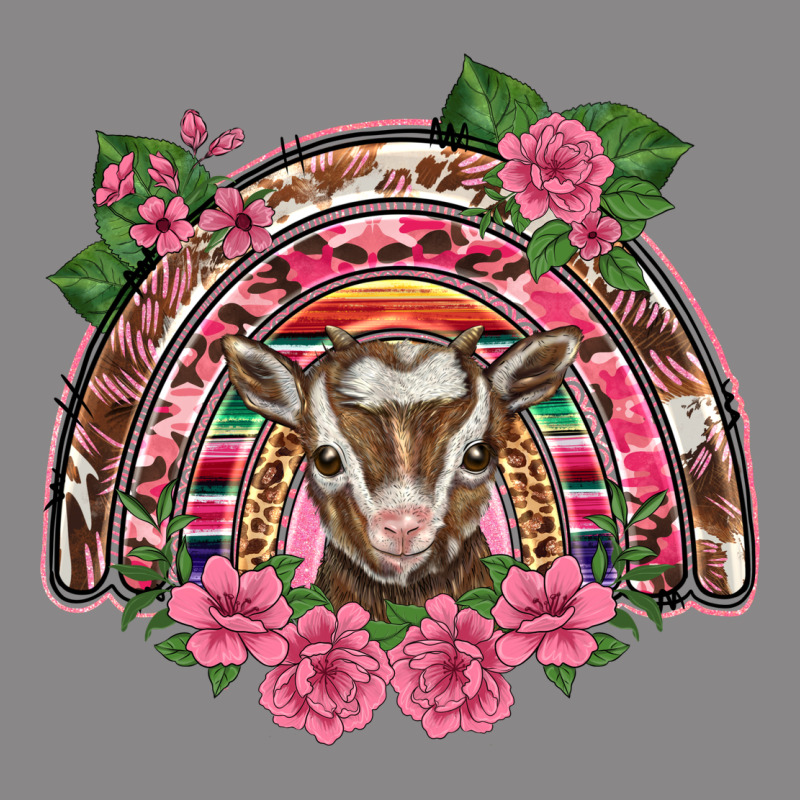 Pink Floral Baby Goat Rainbow Vintage Tee by BarkalooDesign | Teevron