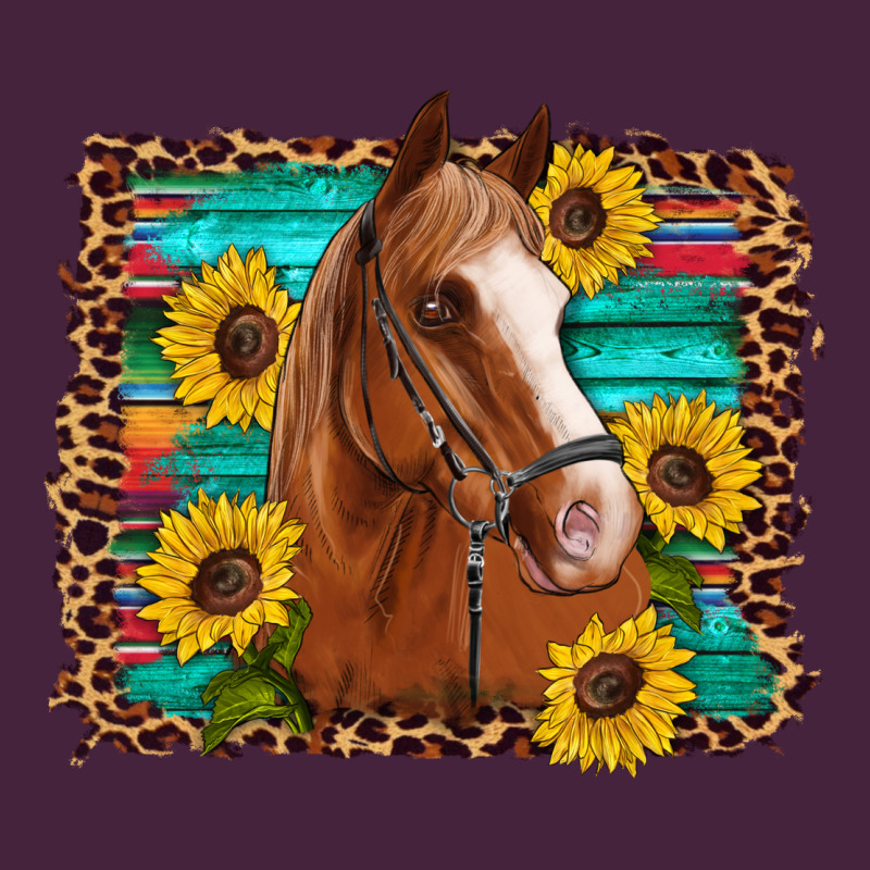 Horse Sunflowers Turquoise Wooden Serape Leopard Premium Tee by Artiststas | Teevron