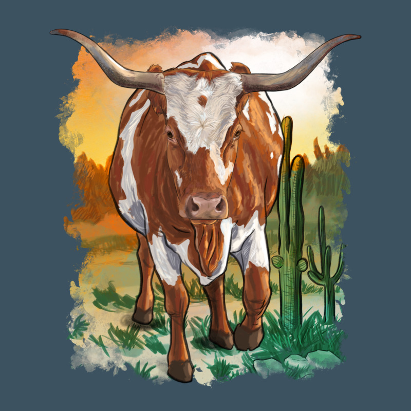 Longhorn Cow With Desert Background Urban Heavy Tee by RanaPortraitStore | Teevron