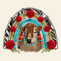 Brown Baby Cow Floral Rose Rainbow Vintage Tee | Teevron