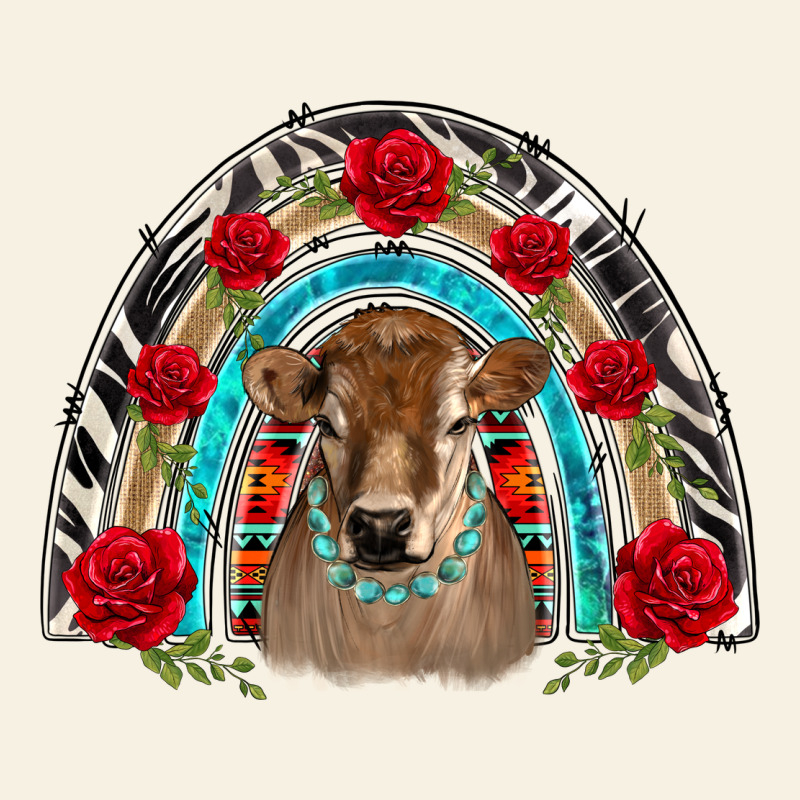 Brown Baby Cow Floral Rose Rainbow Vintage Tee by BarkalooDesign | Teevron