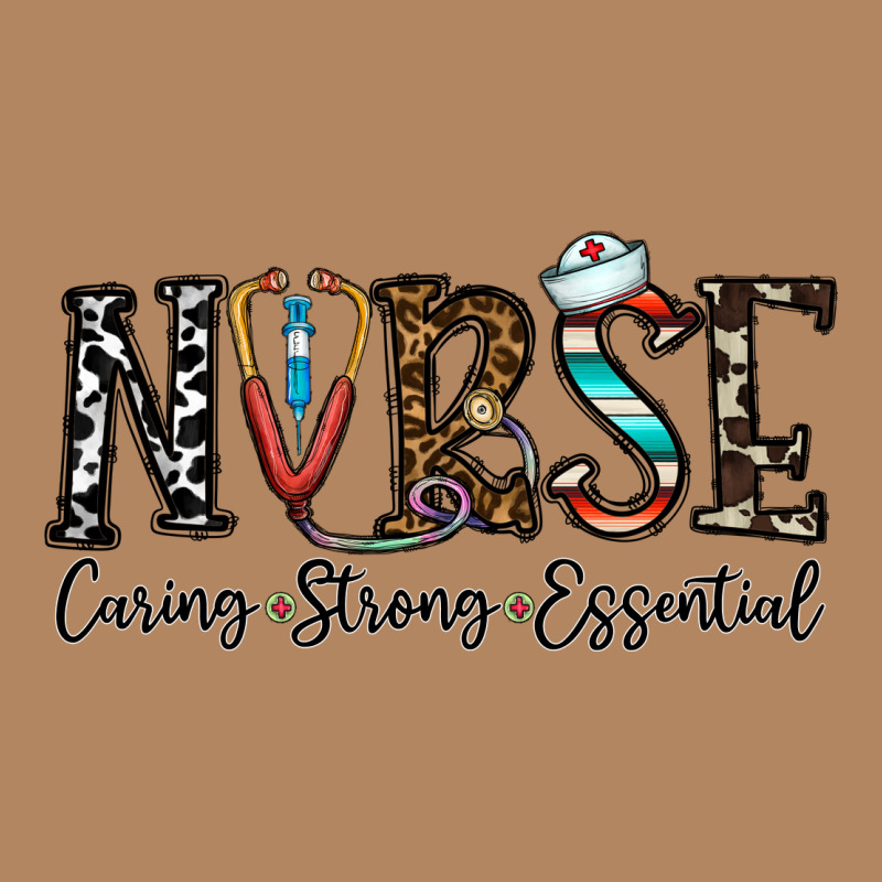 Nurse Caring Strong Essential Long Sleeve Tee by CowhideDigitalArt | Teevron