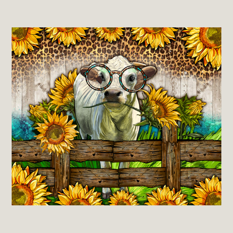 Western Charolais Heifer With Sunflowers Heavy Core Tee by LillyAllenDesigns | Teevron