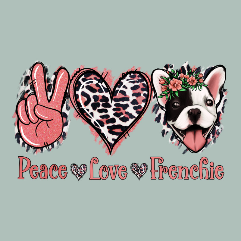 Peace Love French Bulldog Heavyweight Hoodie by Jasminsmagicworld | Teevron