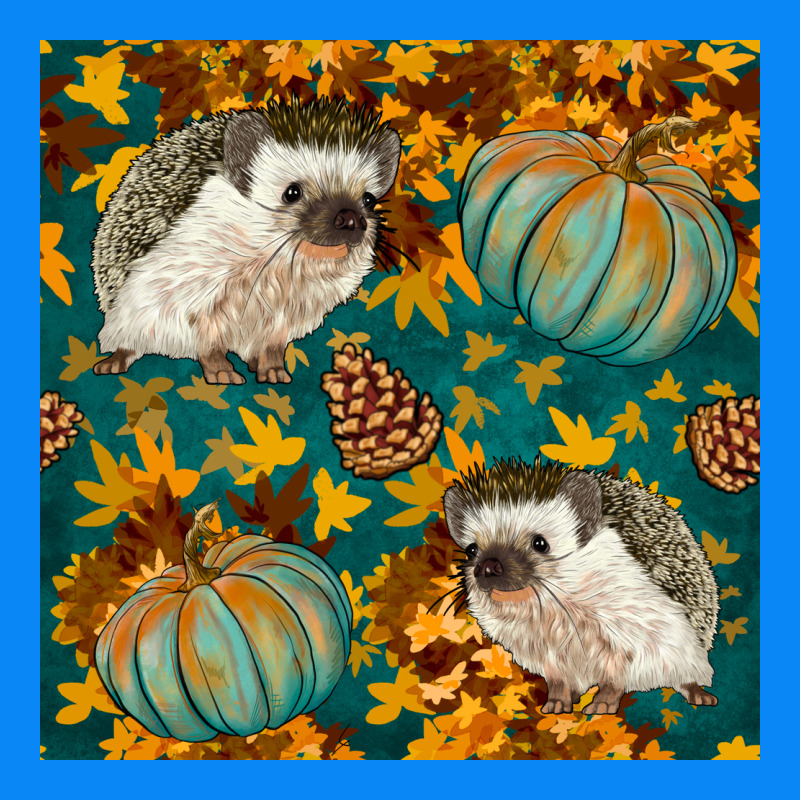 Hedgehog And Pumpkins Seamless Pattern Zipper Hoodie by BundleAndBundleShop | Teevron